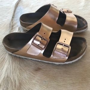 BIRKENSTOCK Arizona Copper Leather Sandals